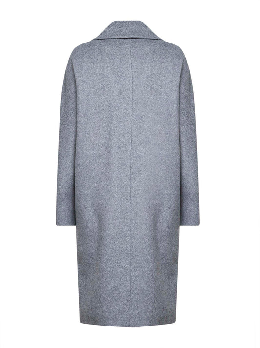 Cappotto over AGENDA in drap di lana grigio medio