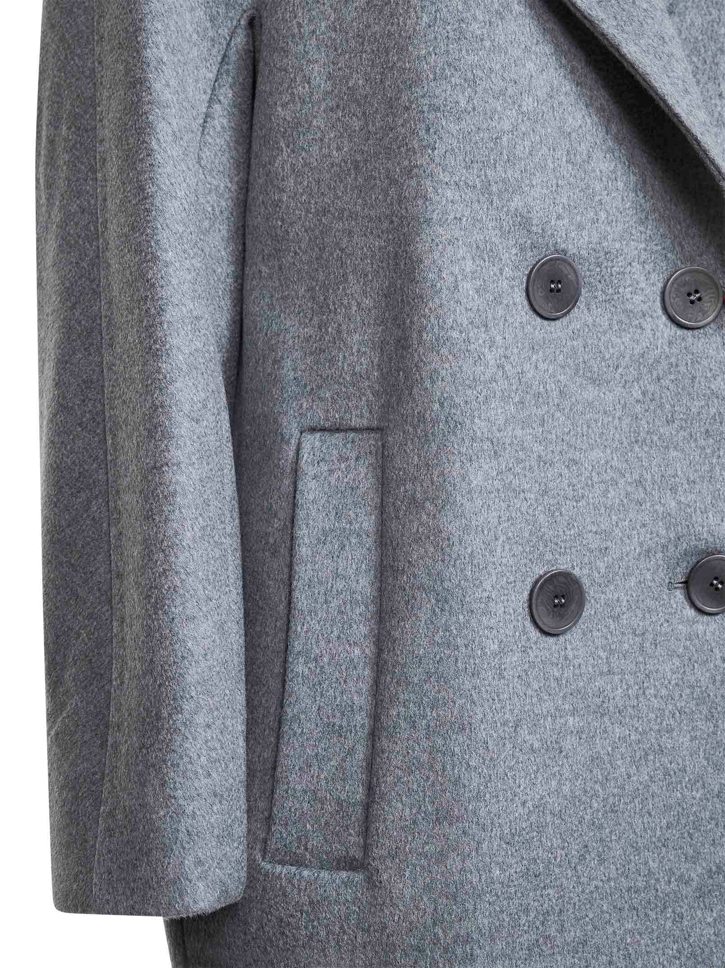 Cappotto over AGENDA in drap di lana grigio medio