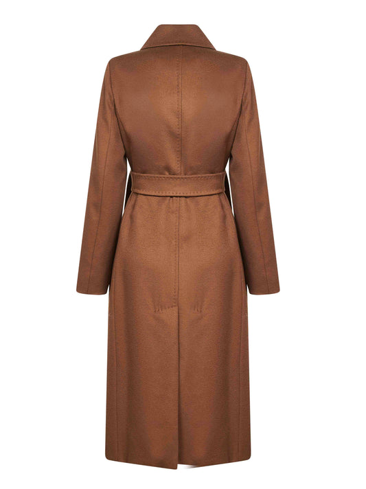 Cappotto a vestaglia BCOLLAG in drap di lana cammello