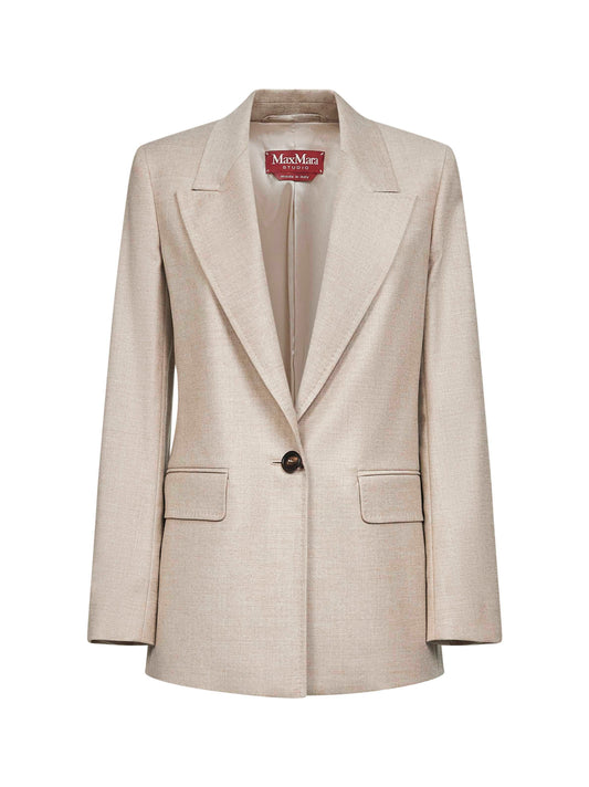 Beige stretch wool flannel BOLSENA blazer