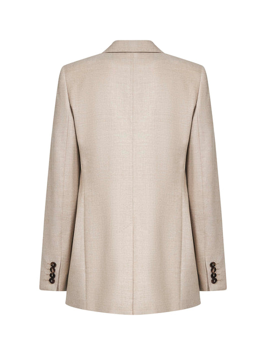 Beige stretch wool flannel BOLSENA blazer