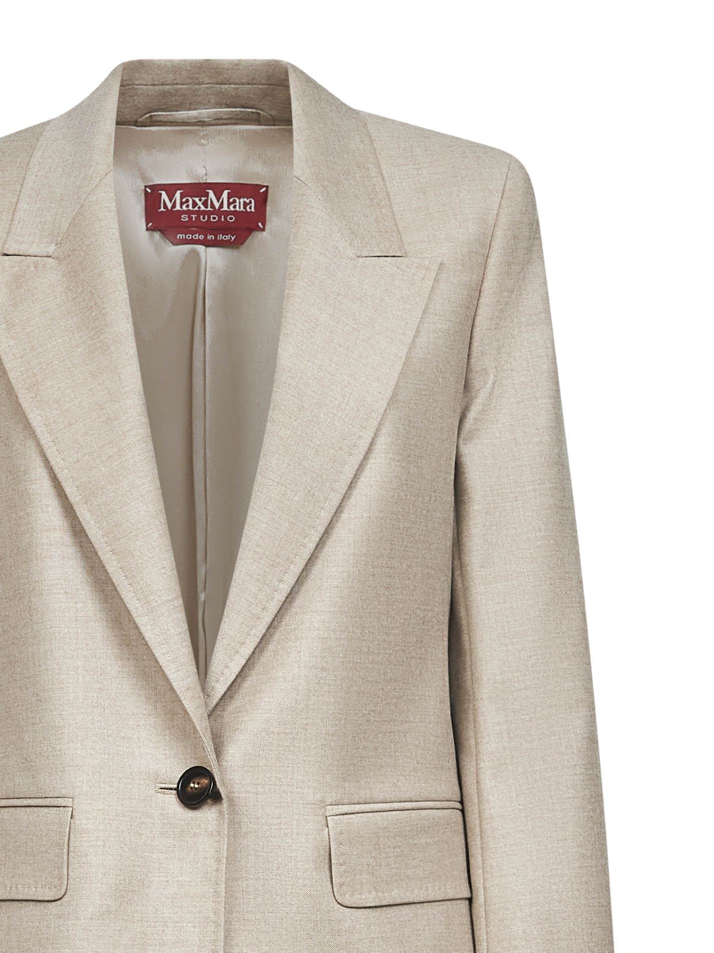 Blazer BOLSENA in flanella di lana stretch beige