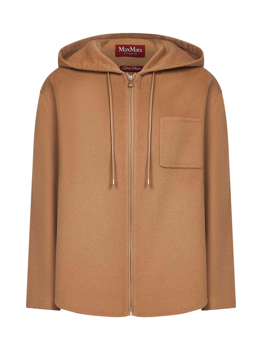 Camel drap double cloth MINA short jacket