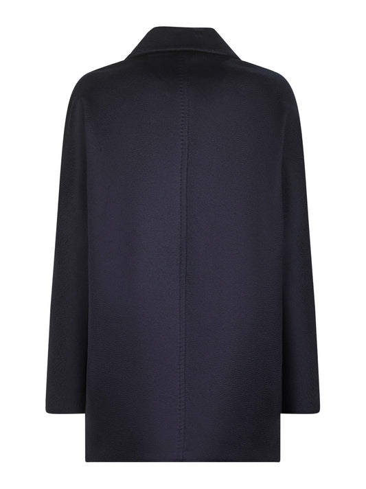 Blue broadcloth SHEREE double-breasted pea coat