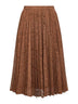 Brown lace LEANDRO pleated midi skirt