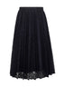 Blue lace LEANDRO pleated midi skirt