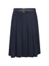 Gonna a pieghe GIMMY in saglia di lana stretch blu