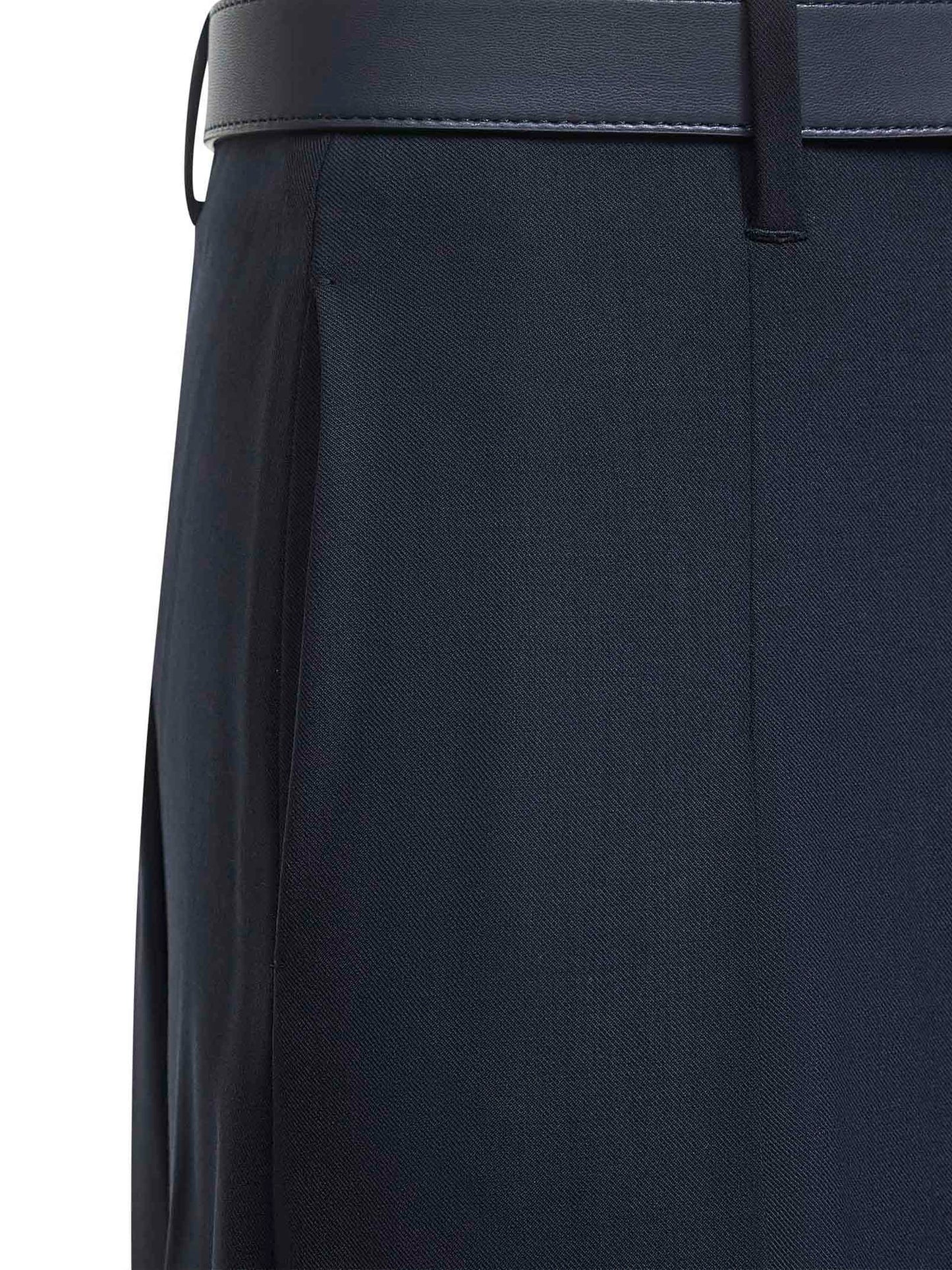 Gonna a pieghe GIMMY in saglia di lana stretch blu