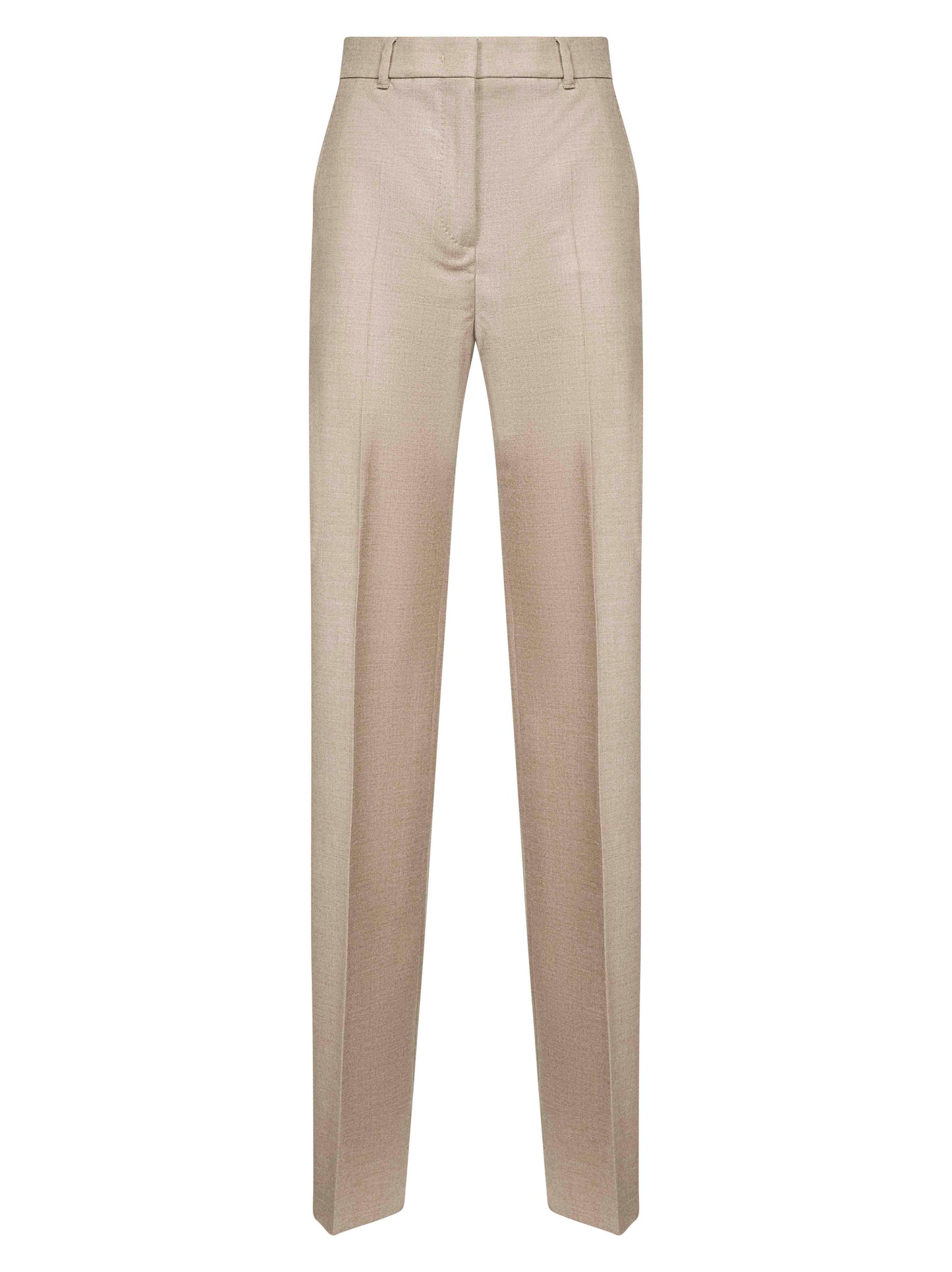 Pantaloni LAMBRO in flanella di lana stretch beige
