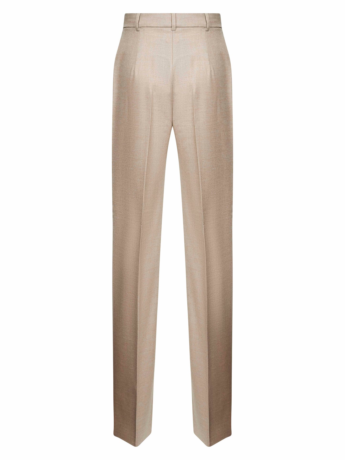 Pantaloni LAMBRO in flanella di lana stretch beige