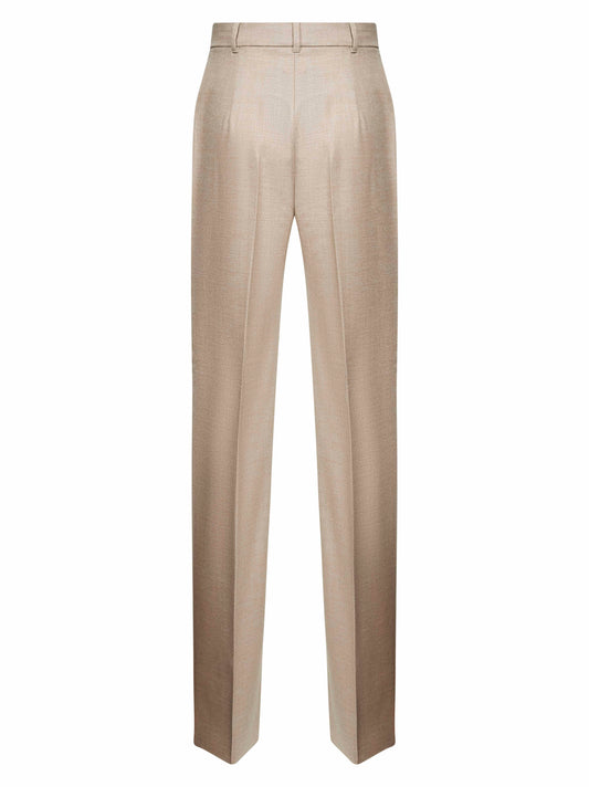 Pantaloni LAMBRO in flanella di lana stretch beige