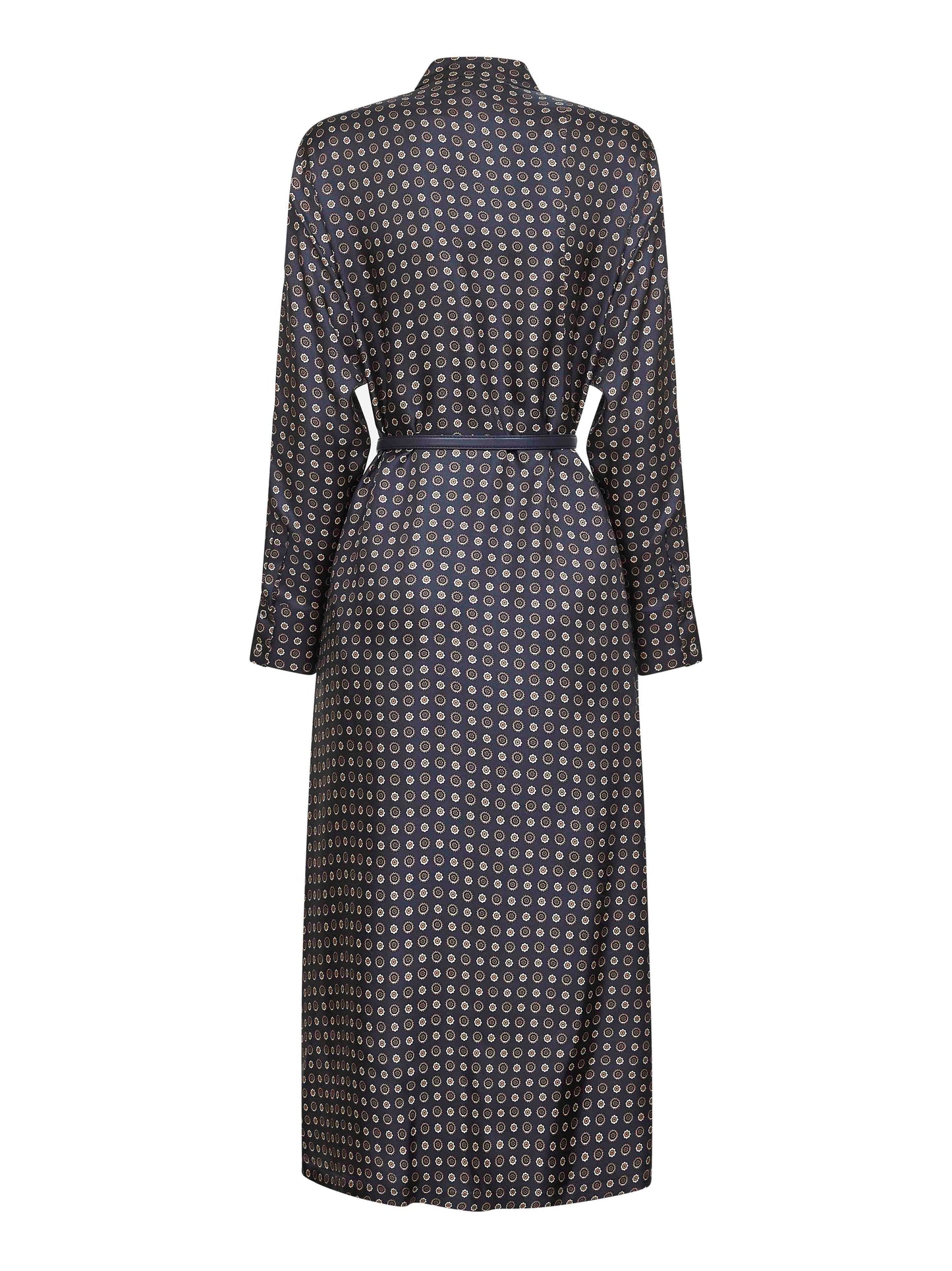 Blue printed twill MISTER shirt dress
