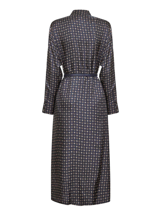 Blue printed twill MISTER shirt dress