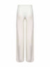 White stretch knit MARZIA straight trousers