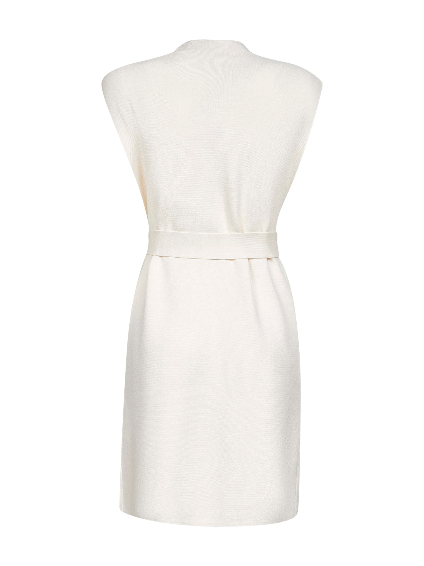 White knit ABETE long vest