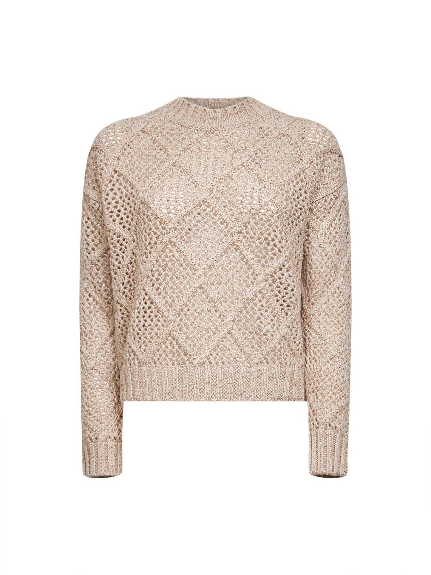 Maglia ELLADE in misto lana con paillettes beige