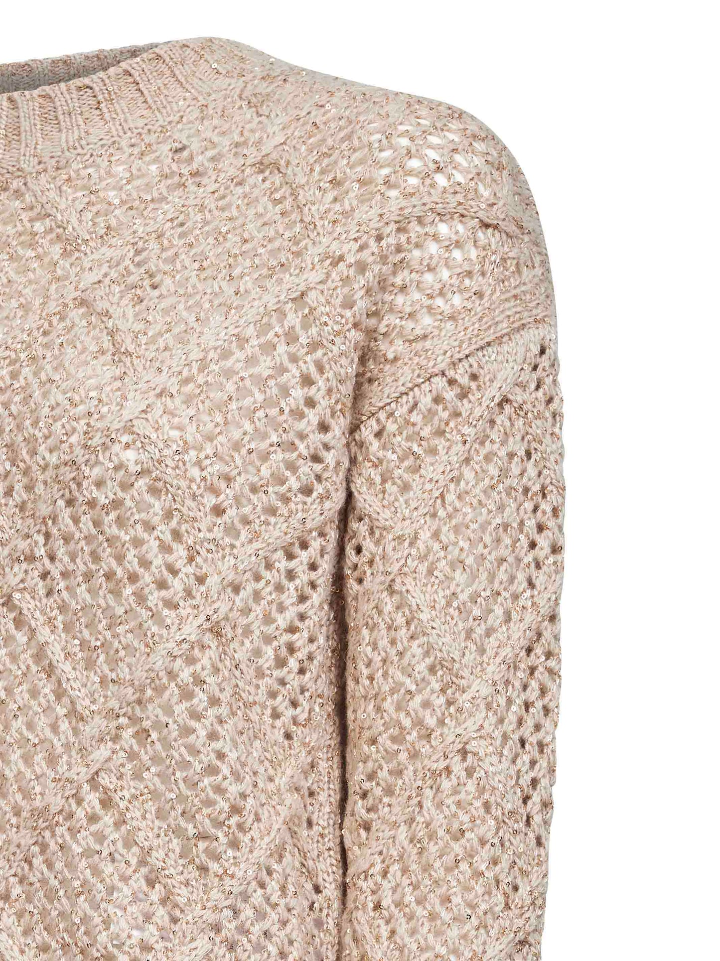 Maglia ELLADE in misto lana con paillettes beige