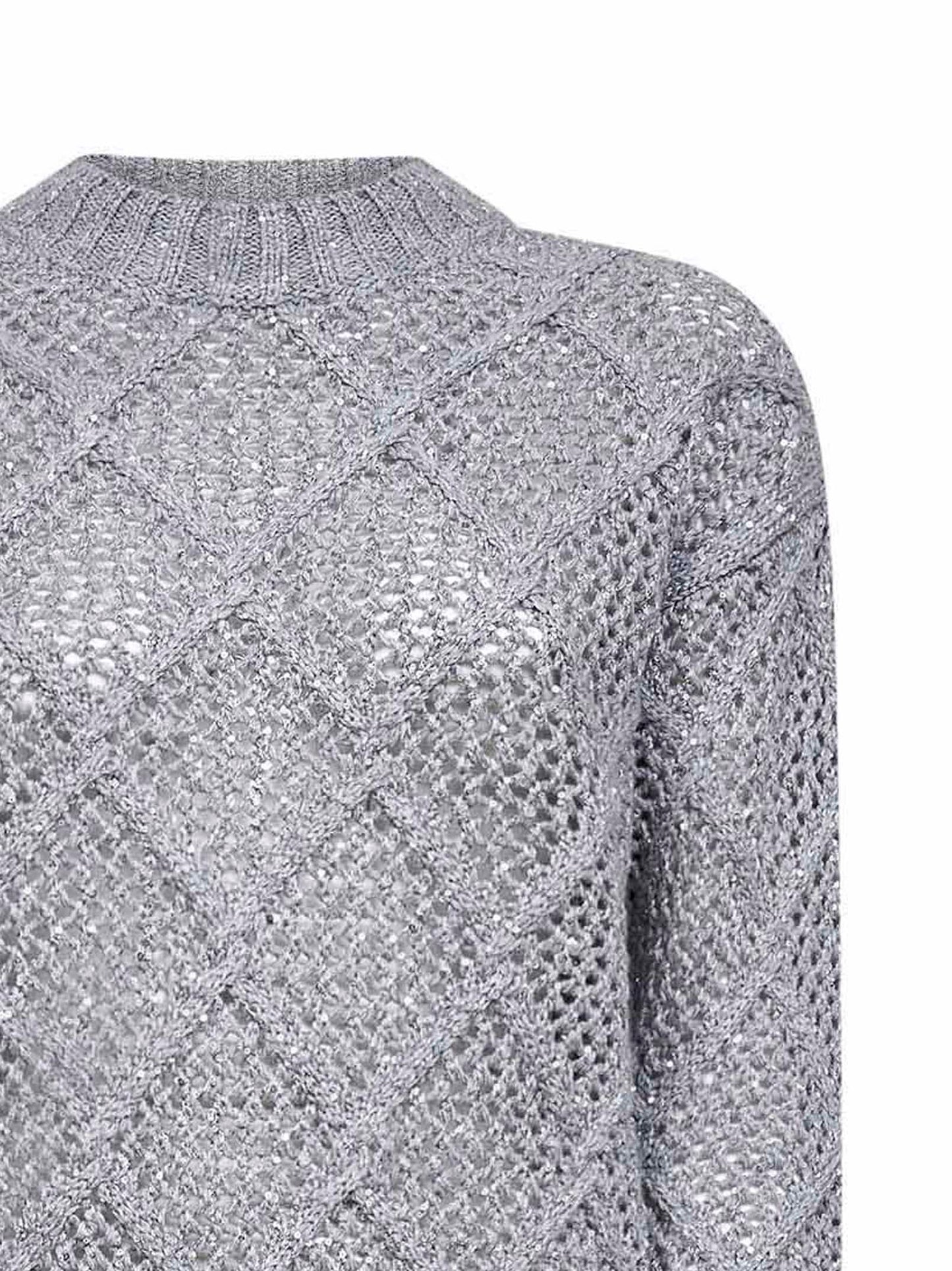 Maglia ELLADE in misto lana con paillettes grigio