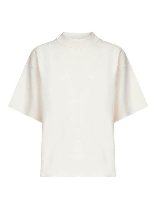 White viscose blend AMICI boxy sweater