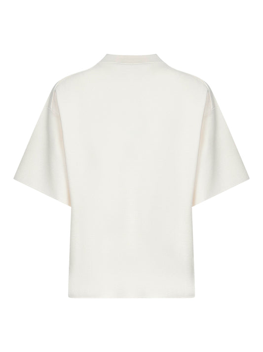 White viscose blend AMICI boxy sweater