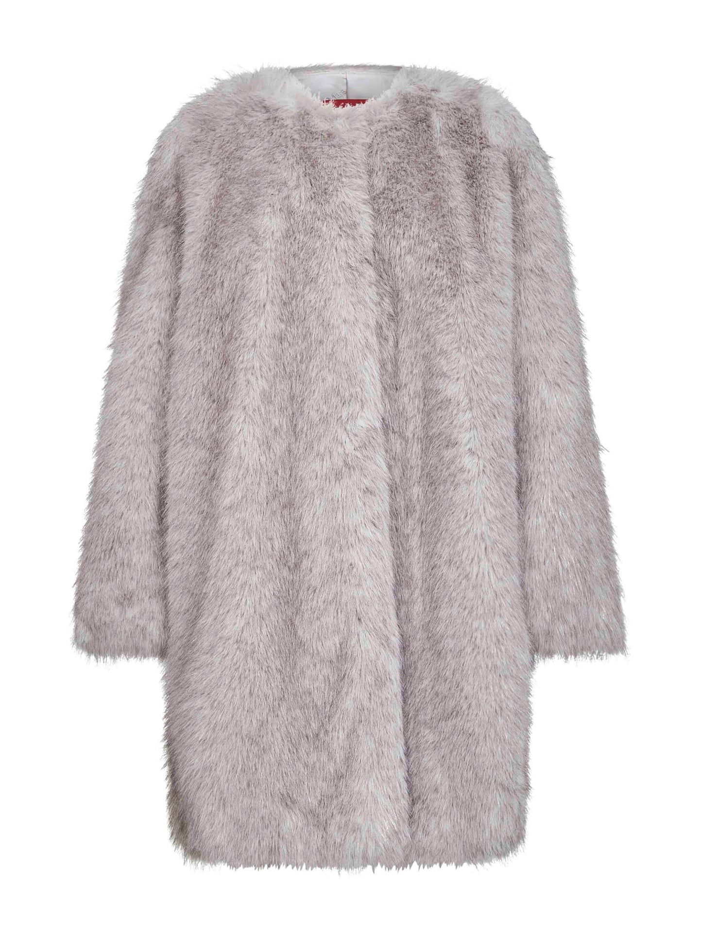 Cappotto EROS in tessuto effetto faux fur grigio