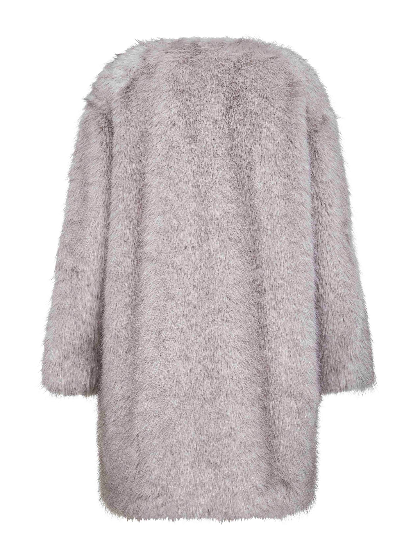 Cappotto EROS in tessuto effetto faux fur grigio
