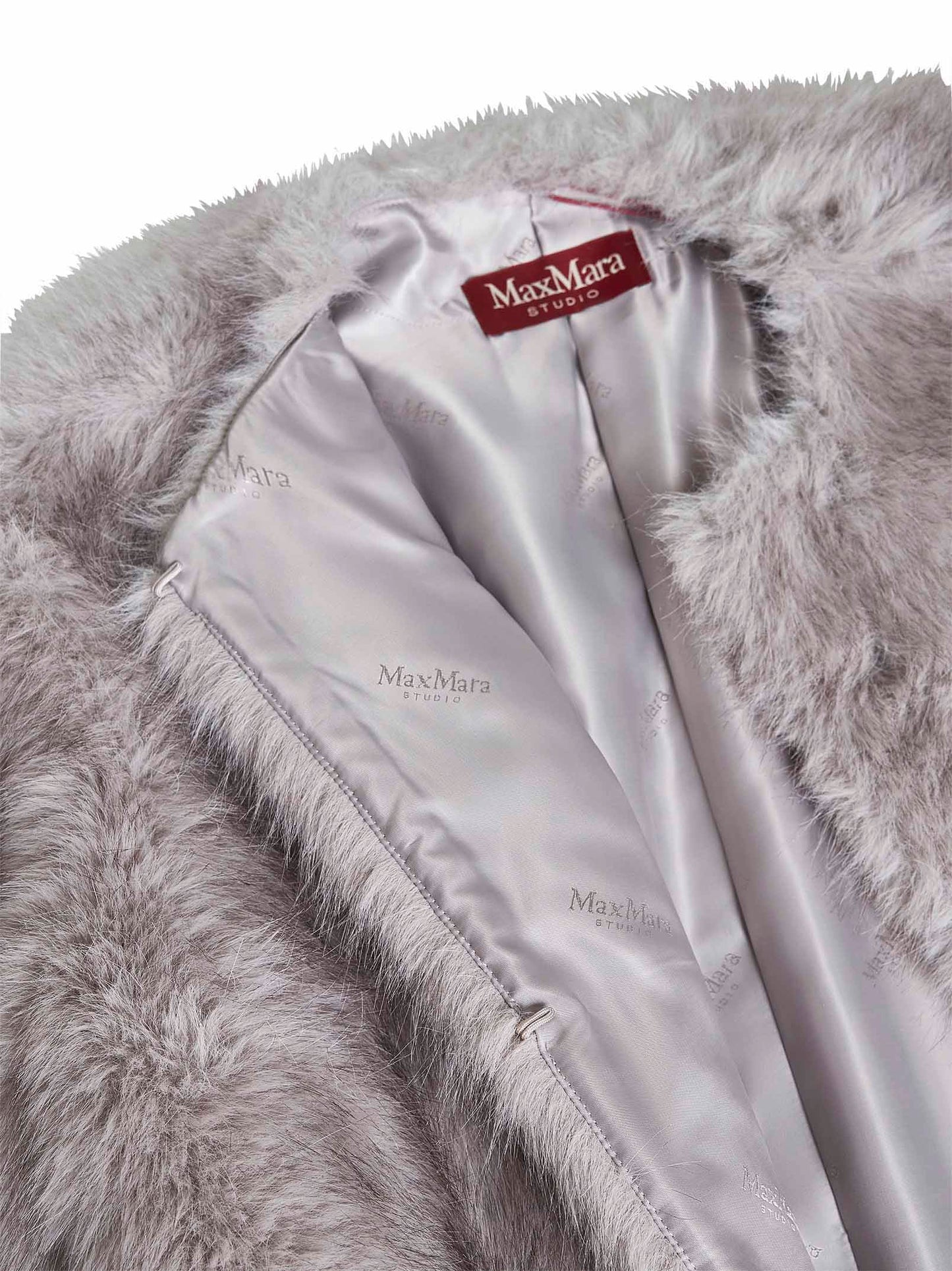 Cappotto EROS in tessuto effetto faux fur grigio