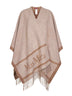 Beige jacquard wool HILDE poncho