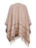 Beige jacquard wool HILDE poncho