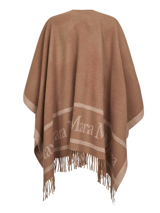 Camel jacquard wool HILDE poncho