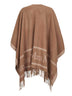 Poncho HILDE in lana jacquard cammello