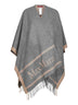Grey jacquard wool HILDE poncho