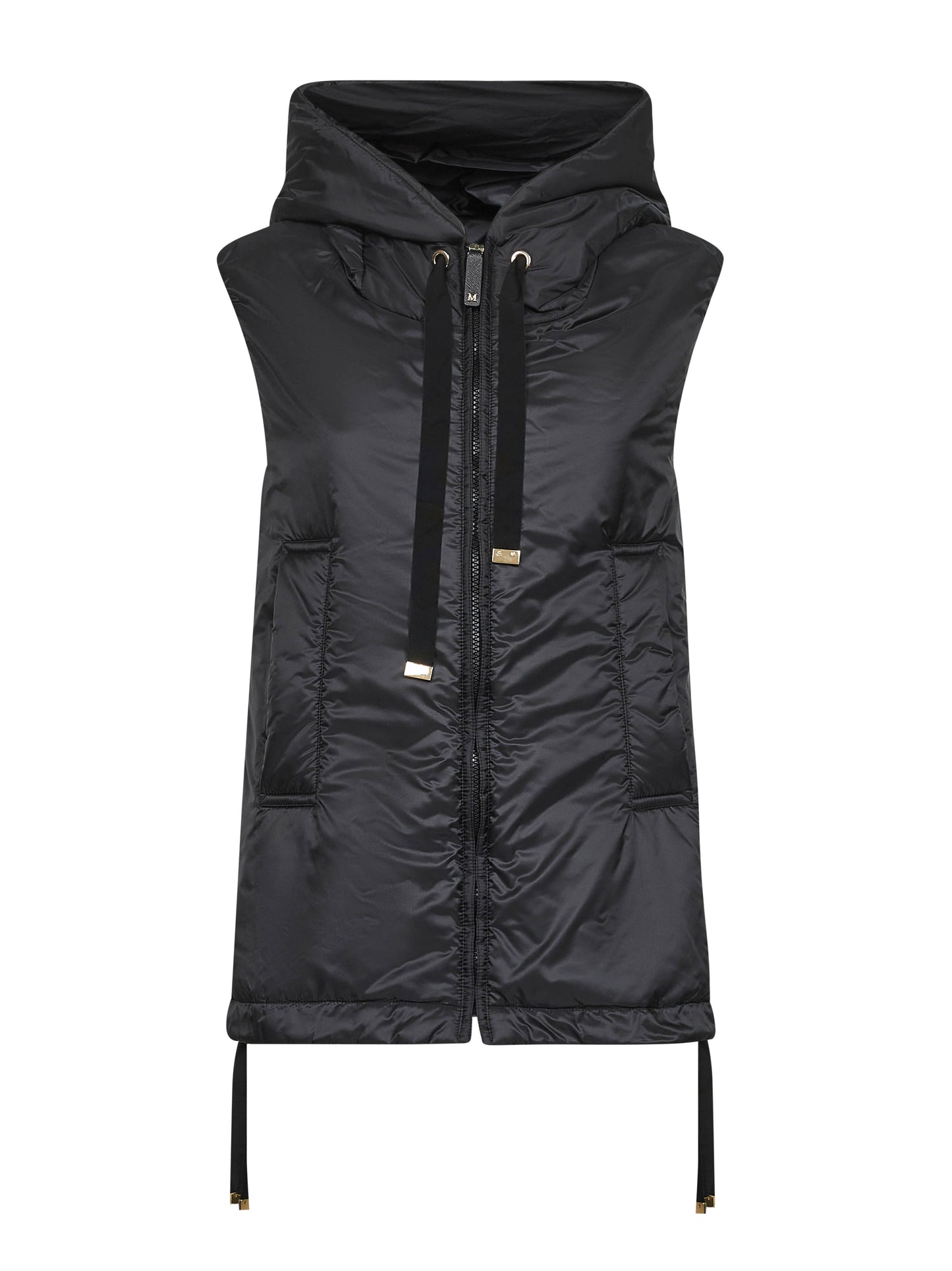 Gilet imbottito con cappuccio GREENGO nero