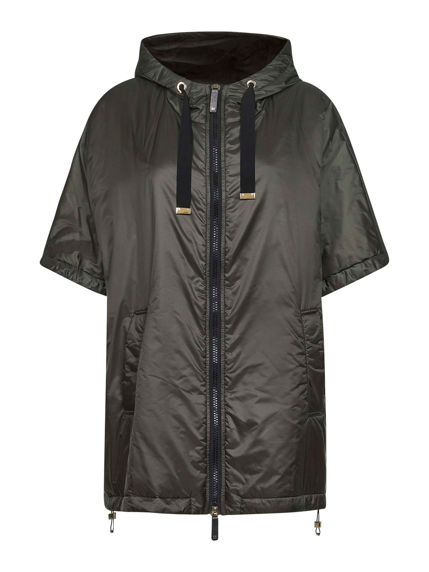 Black GREENCI hooded padded cape