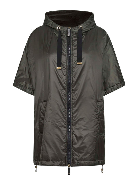 Black GREENCI hooded padded cape