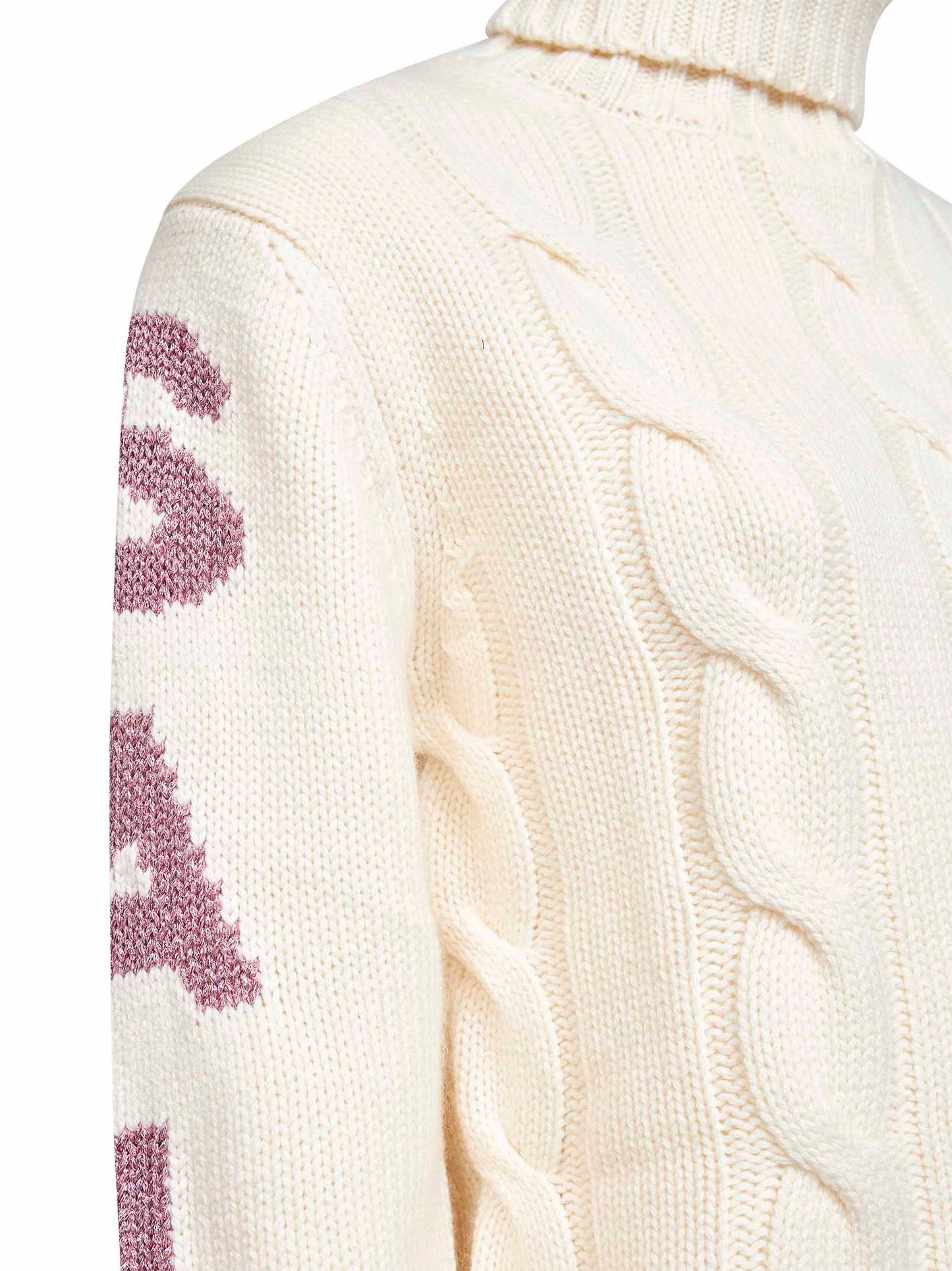 Dolcevita Adler avorio con lettering lurex