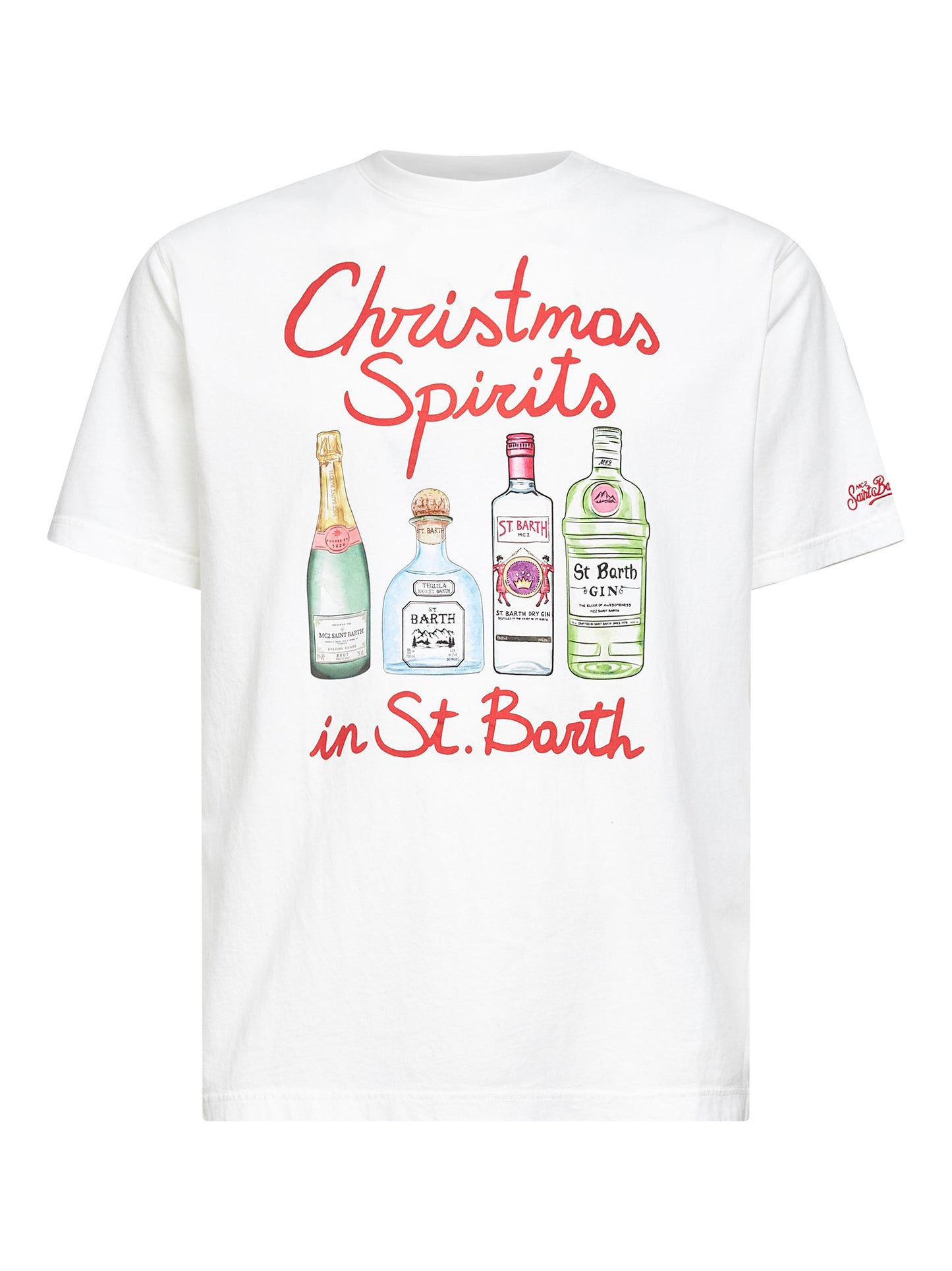 T-shirt Arnott stampata con ricamo bianca