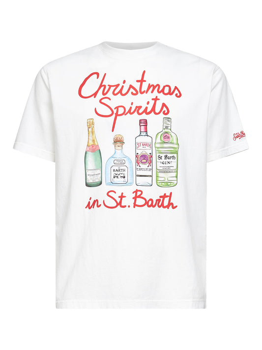 T-shirt Arnott stampata con ricamo bianca