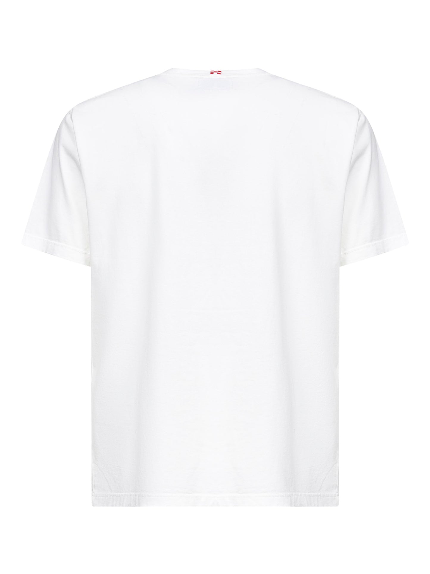 T-shirt Arnott stampata con ricamo bianca