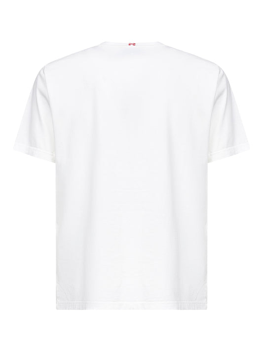 T-shirt Arnott stampata con ricamo bianca