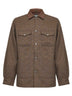 Brown houndstooth wool blend Bexley shirt jacket