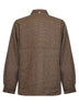 Brown houndstooth wool blend Bexley shirt jacket