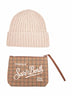 Beige beanie and pouch Christmas box