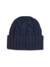 Berretto Cannon in lana a trecce blu