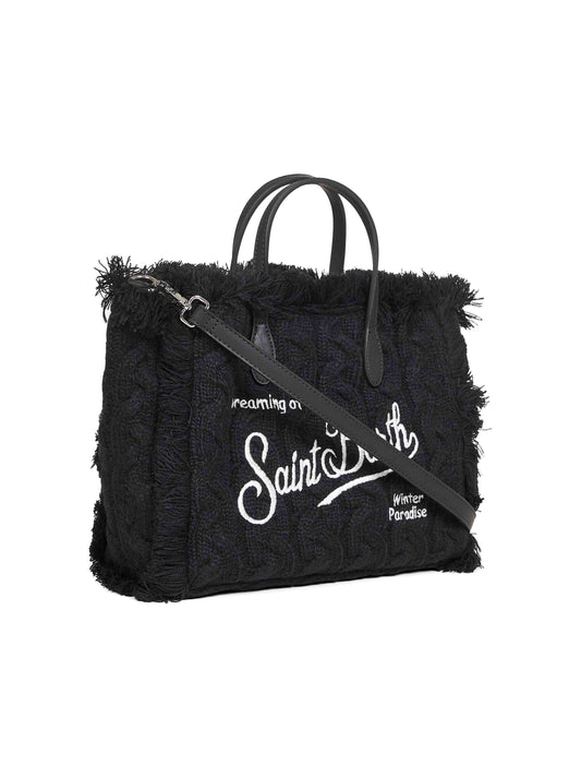 Borsa a mano Colette Wool Braid nera