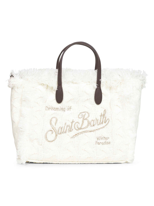 Borsa a mano Colette Wool Braid bianca