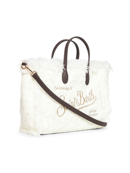 Borsa a mano Colette Wool Braid bianca
