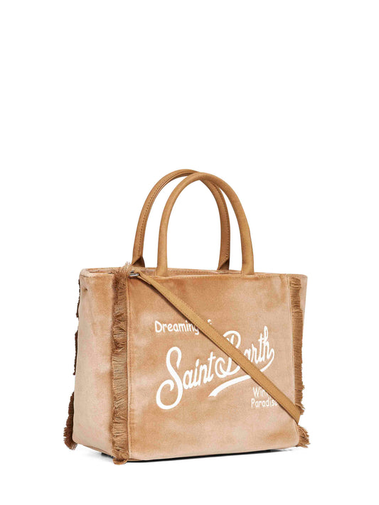 Borsa a mano Colette Velvet beige