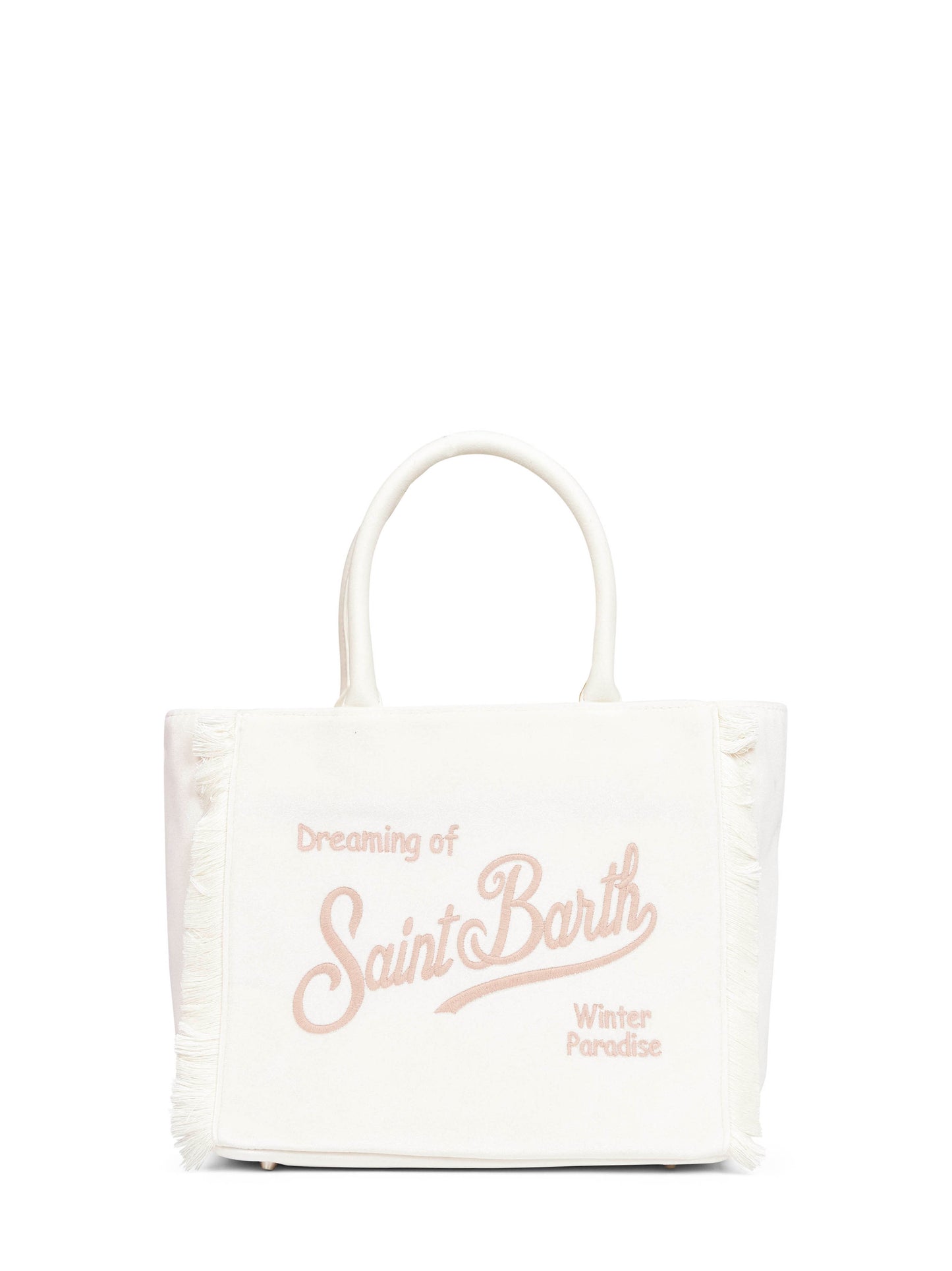 White Colette Velvet handbag