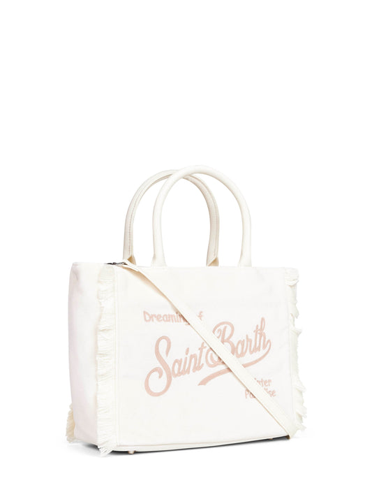 White Colette Velvet handbag